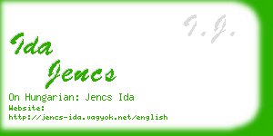ida jencs business card